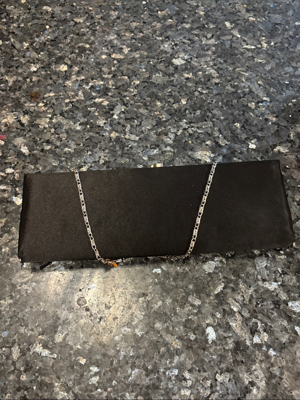Black Women’s Clutch Bag with Chain Strap